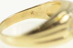 14K Yellow Gold 0.25 Ctw Diamond Squared Mens Retro Wedding Ring