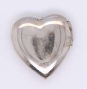 Vintage 925 Sterling Silver Engraved Floral Heart Shaped Locket Pendant