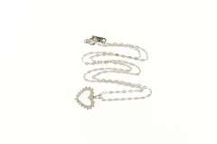 Platinum Diamond Classic Heart Love Chain Link Necklace