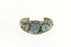 Sterling Silver Gilbert Adeky Turquoise Navajo Native Bracelet