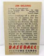 1951 Jim Delsing Bowman Baseball Card