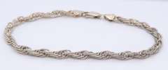 Vintage 925 Sterling Silver Rope Bracelet