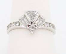 Unique Diamond Fan Ring made in 14k White Gold