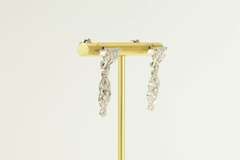 14K White Gold 0.80 Ctw Art Deco VS Diamond Orante Dangle Earrings