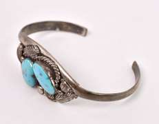 Vintage Turquoise Sterling Silver Bangle
