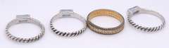 Group Lot of 4 Vintage 925 Sterling Silver Bands