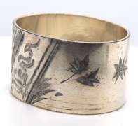 Vintage 925 Sterling Silver Engraved Napkin Holder