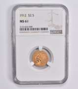 MS61 1912 $2.50 Indian Head Gold Quarter Eagle NGC