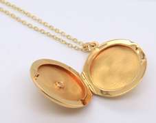 Argento Vivo 10KT Yellow Gold plated Over Sterling Silver locket Necklace