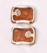 Large Amber Sterling Silver Earrings
