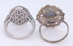 Lot of 2 Vintage 925 Sterling Silver Rings