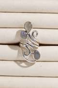 .925 Sterling Silver Labradorite Natural Gem Stone Ring Size 8
