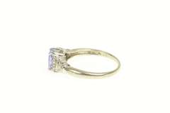 14K White Gold 1.33 Ctw Tanzanite Diamond Engagement Ring