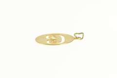 14K Yellow Gold C Name Letter Initial Scroll Swirl Charm/Pendant