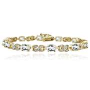 Gold Tone 7.15ct White Topaz & Diamond Accent X & Oval Bracelet