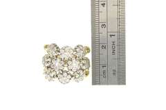 18K Yellow Gold 1.40 Ctw Sonia B Diamond Flower Chain Band Ring