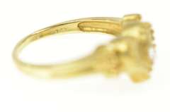 14K Yellow Gold Diamond Heart Ornate Love Symbol Promise Ring