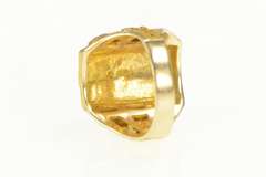 10K Yellow Gold Squared Black Hills Leaf Cluster Statement Ring