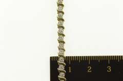 14K Yellow Gold 1.00 Ctw Diamond Classic Wavy Link Tennis Bracelet