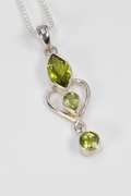 Sterling Silver Natural Peridot Gemstone Pendant