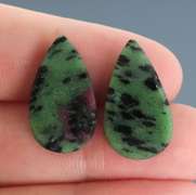 Spectacular 20.18ct Ruby in Zoisite cabochon pair