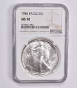 MS70 1986 American Silver Eagle NGC