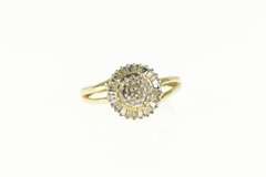 10K Yellow Gold 0.30 Ctw Diamond Round Cluster Statement Ring