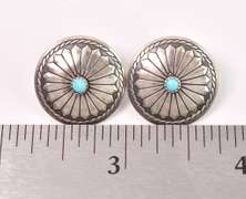 Vintage Sterling Silver Earrings with Turquoise