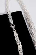 Italian Sterling Silver Graduated Byzantine Necklace 7mm-11mm 16 Inch