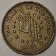 1863 Sherman & Hopson China Emporium Utica New York Civil Ear Store Card, Circulated.