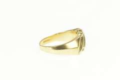 14K Yellow Gold Bypass Double Channel Diamond Retro Ring