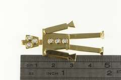 14K Yellow Gold Diamond Button Robot Articulated Statement Pendant