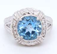 Judith Ripka Sterling Silver Blue Topaz Ring