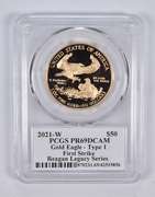 PR69 DCAM 2021-W $50 American Gold Eagle FS Reagan Legacy Signed PCGS