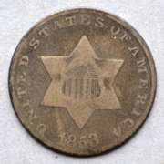 1853 3 Cent Silver