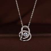 Hug in  dancing diamond Pendant in Silver