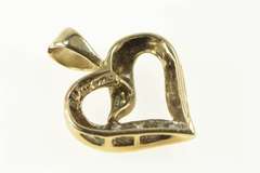 10K Yellow Gold 0.15 Ctw Classic Curvy Wavy Heart Love Pendant