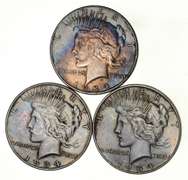 Lot (3) 1934-D Peace Silver Dollars - Beautiful Tone