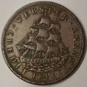 1841 Webster/Van Buren Ship Hard Times Token HT-20B, Circulated