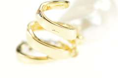 14K Yellow Gold Ornate Pearl Diamond Swirl Loop Pendant