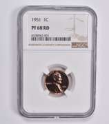 PF68 RD 1951 Lincoln Wheat Cent NGC