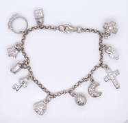Vintage 925 Sterling Silver Charm Bracelet