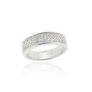Sterling Silver CZ Micro Pave Band Ring
