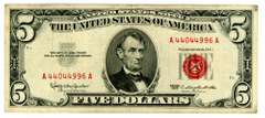 1963 $5 Red Seal US Note