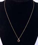 Brilliant Bezel Garnet Pendant Necklace in 14K Yellow Gold