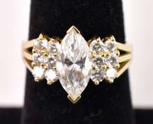 Sparkling Fancy CZ Ring in 14K Yellow Gold