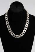 Italian .925 Sterling Silver 15.2mm Diamond Cut Curb Link Chain 20 Inches