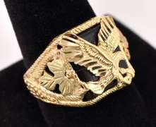 Eagle Design Men's Ring in Yellow Gold
