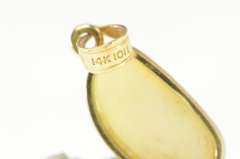 14K Yellow Gold Oval Natural Opal Statement Pendant