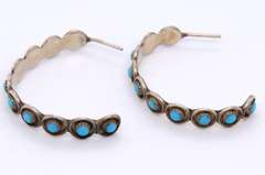 Vintage Sterling Silver Turquoise Earrings